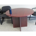 Mahogany 42 in. Round Meeting Table w Wood Base, Surface Only